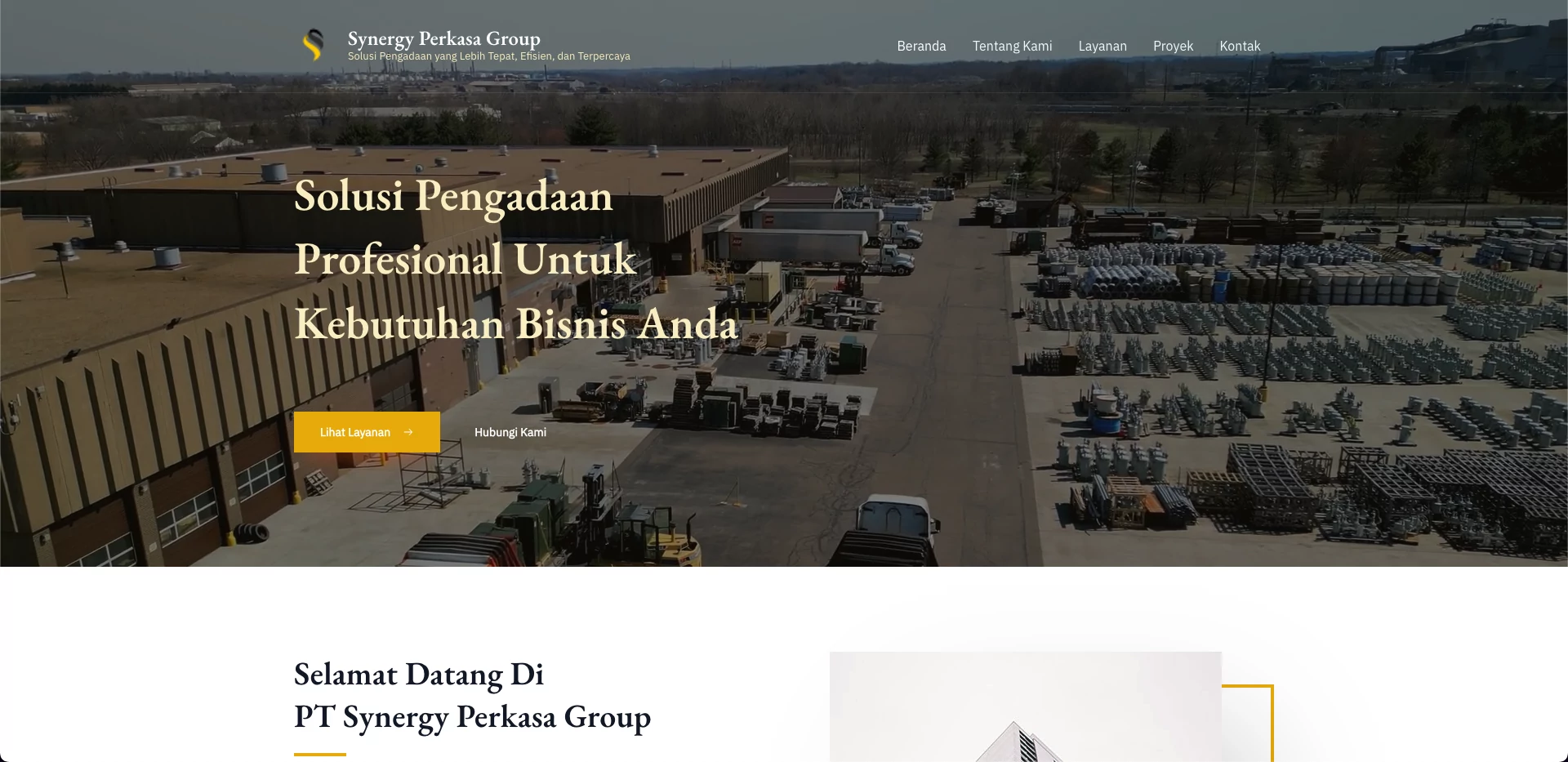 Tampilan beranda Synergy Perkasa Group